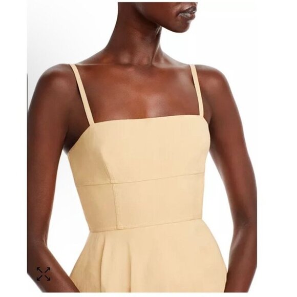 $551 A.L.C. Women's Beige Verona Asymmetric-Hem Midi Fit & Flare Dress Size 12 - Picture 4 of 15